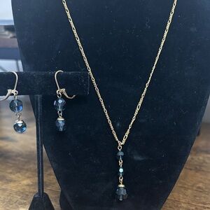 1928 Gold and Black Beaded Necklace Set